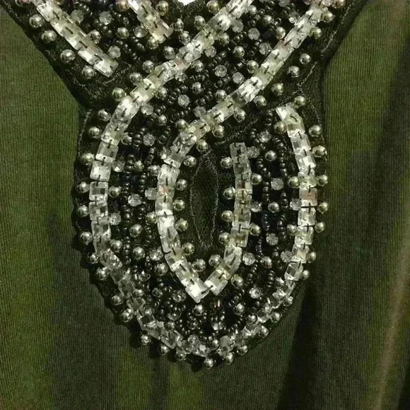 Sexy Embellished Deep V Dress - Picture 2 of 4